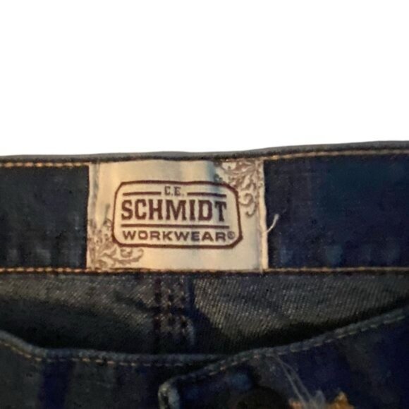 Schmidt Workwear Womens Relaxed Fit Cargo Jeans Size 8 Classic Blue Denim - Picture 7 of 9